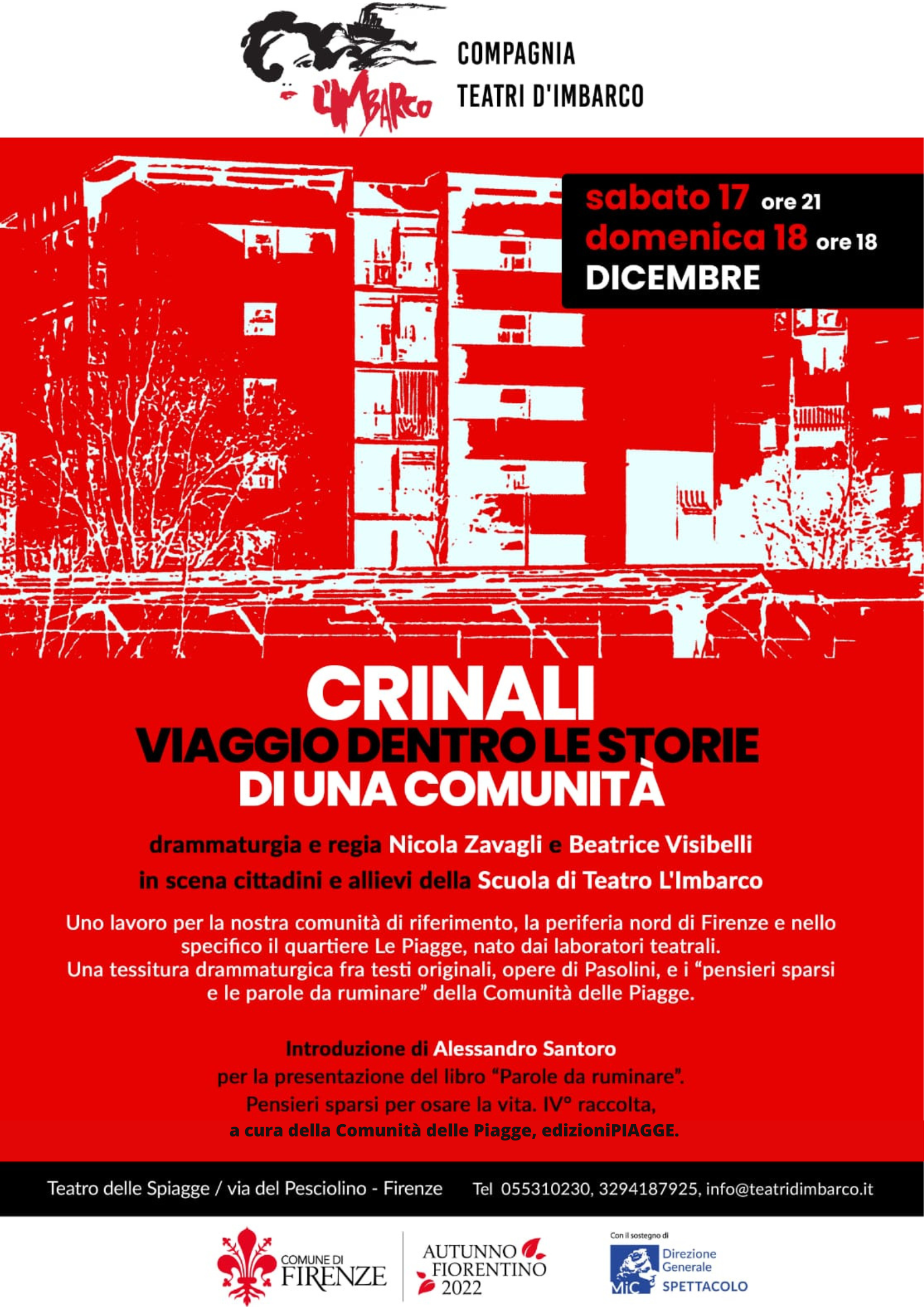 Le Parole da ruminare in scena al Teatro delle Spiagge, sabato 17 e domenica 18 dicembre