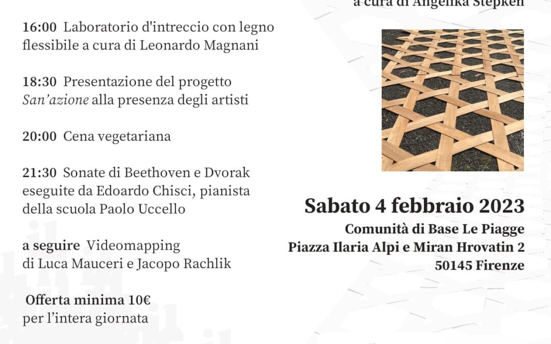 Sabato 4 febbraio “IL GRANDE INTRECCIO”, attività e cena di autofinanziamento per il progetto San’azione