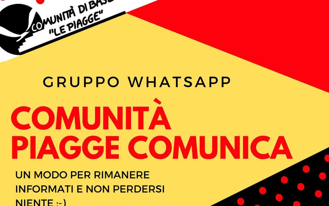 Rimani aggiornato con il Whatsapp della Comunità delle Piagge