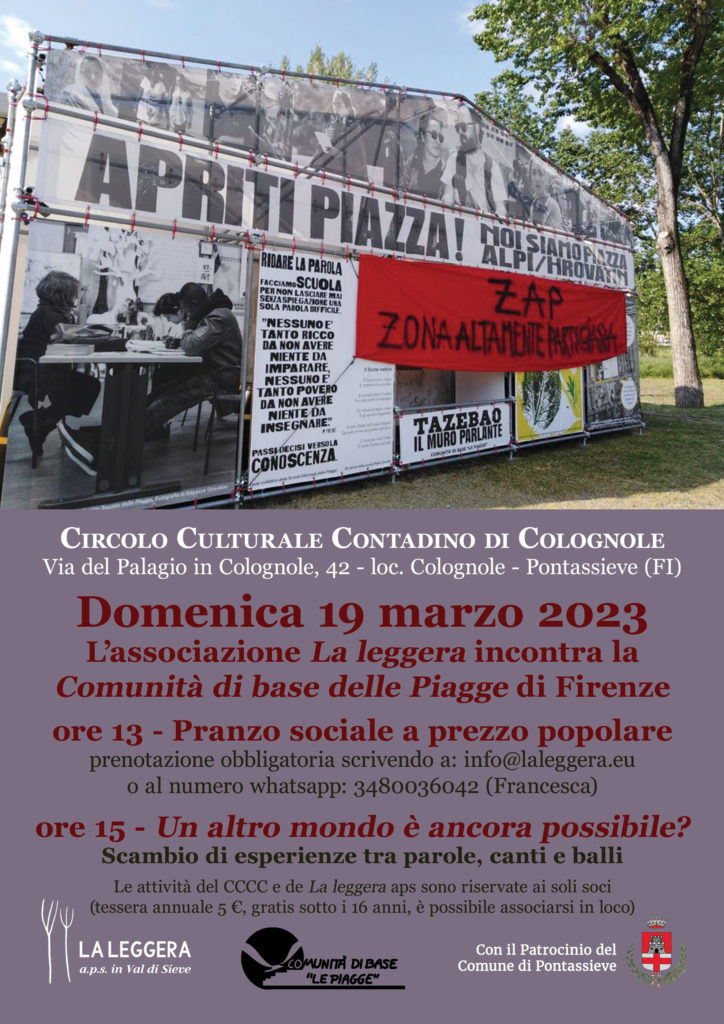 #PiaggeNelMondo  L’associazione La Leggera incontra la Comunità delle Piagge