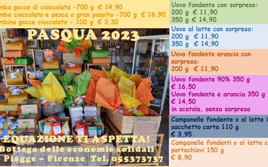 Le offerte della bottega EquAzione in occasione della Pasqua!