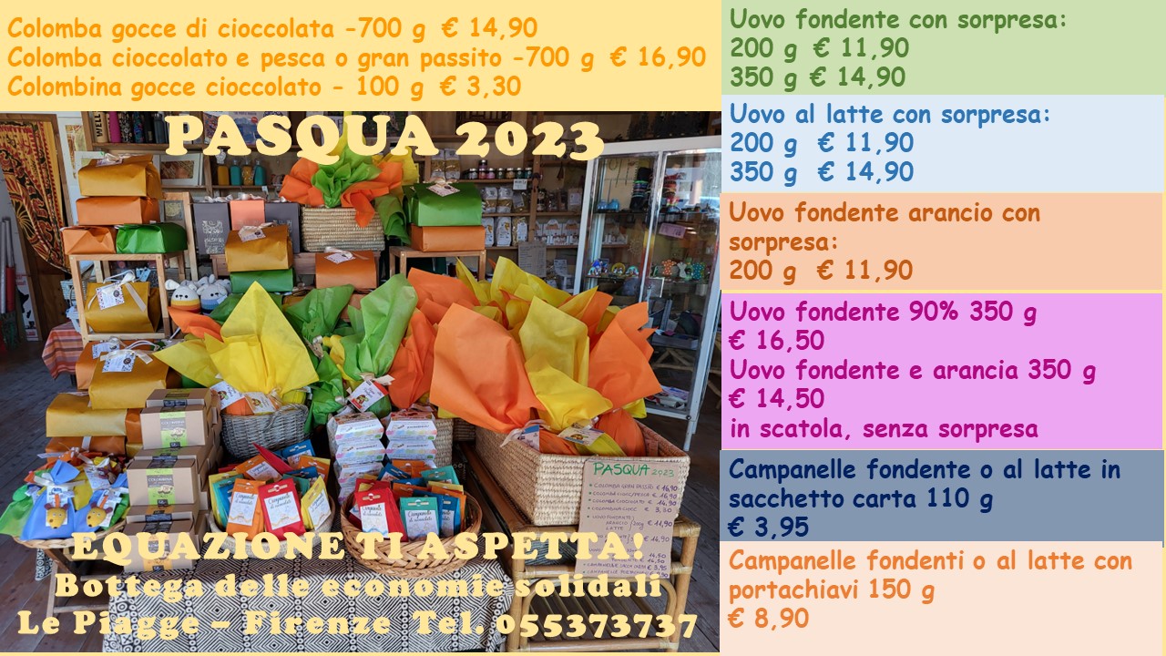 Le offerte della bottega EquAzione in occasione della Pasqua!