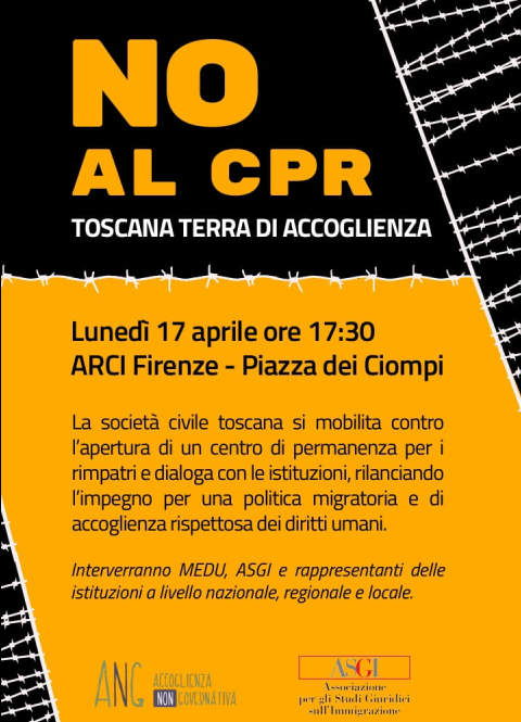 No al Cpr in Toscana, lunedì 17 aprile assemblea a Firenze