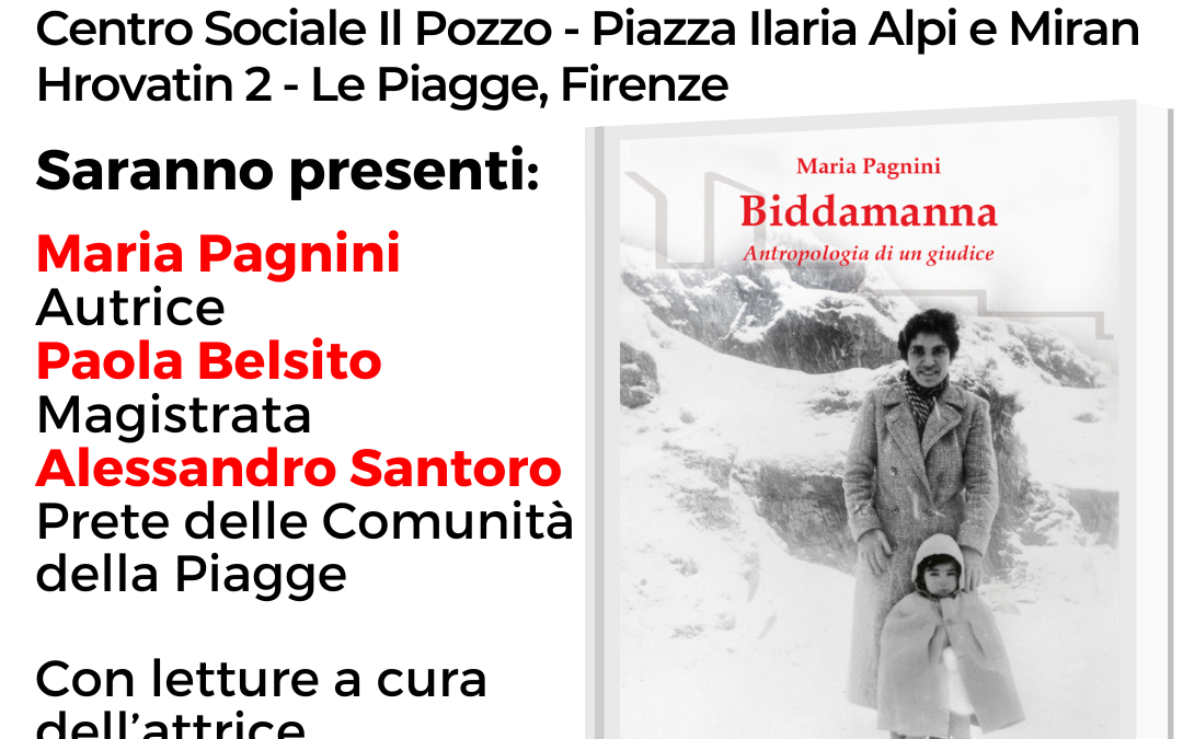 Giovedì 14 settembre, ore 18, Centro Sociale Il Pozzo: presentazione BIDDAMANNA, di Maria Pagnini, il nuovo libro edito da edizioniPIAGGE
