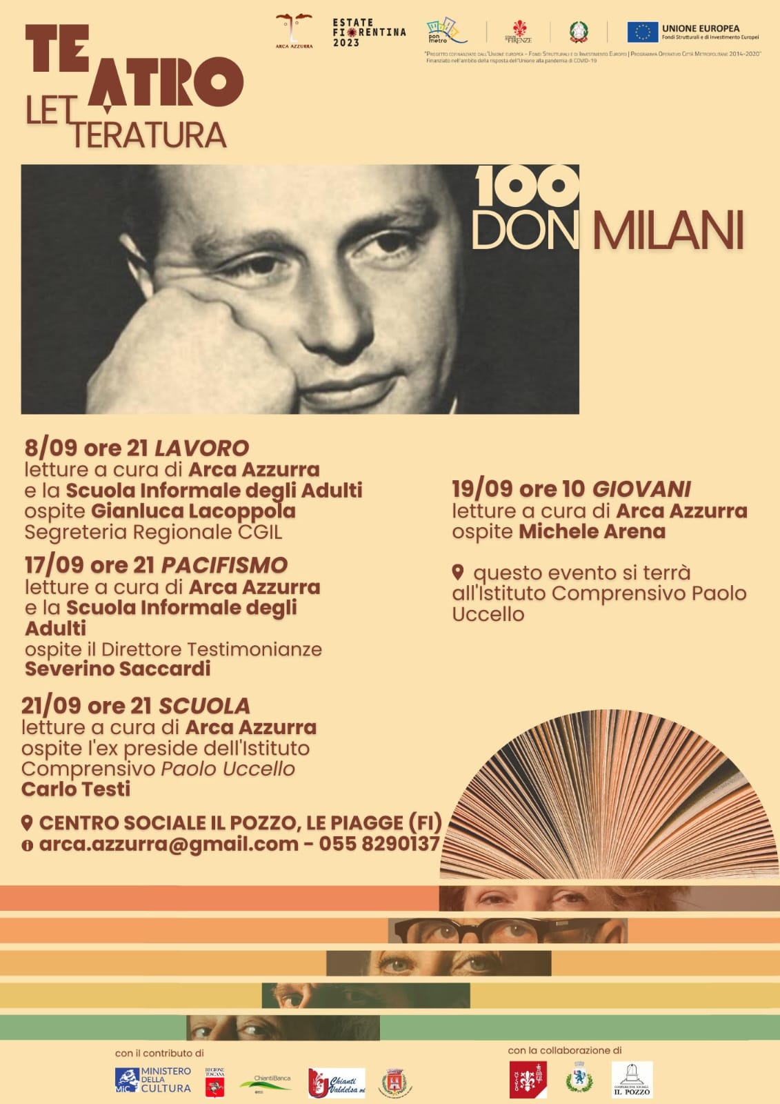 Teatro e letteratura alle Piagge per i 100 anni di don Milani. Il programma di settembre