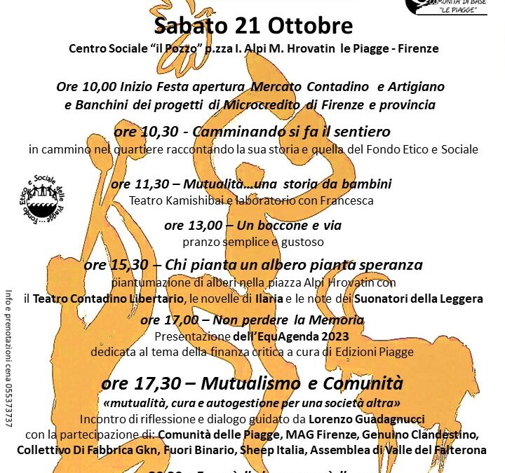 “Mutualismo e Comunità”, la Festa del Microcredito il 21 ottobre alle Piagge