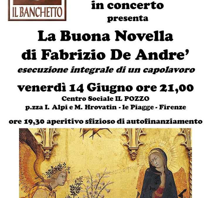 “La Buona Novella” di Fabrizio De Andrè alle Piagge venerdì 14 giugno