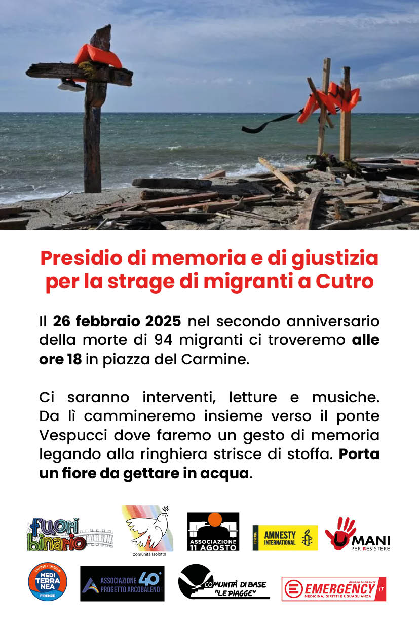 Presidio di memoria e di giustizia per la strage di migranti a Cutro
