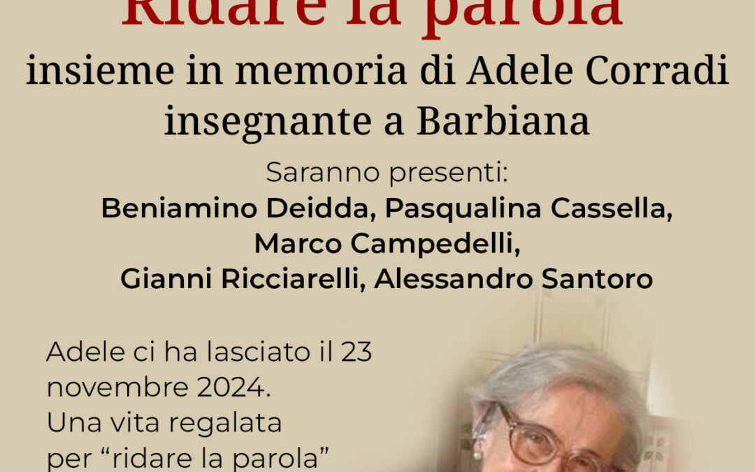 Ridare la parola – In memoria di Adele Corradi