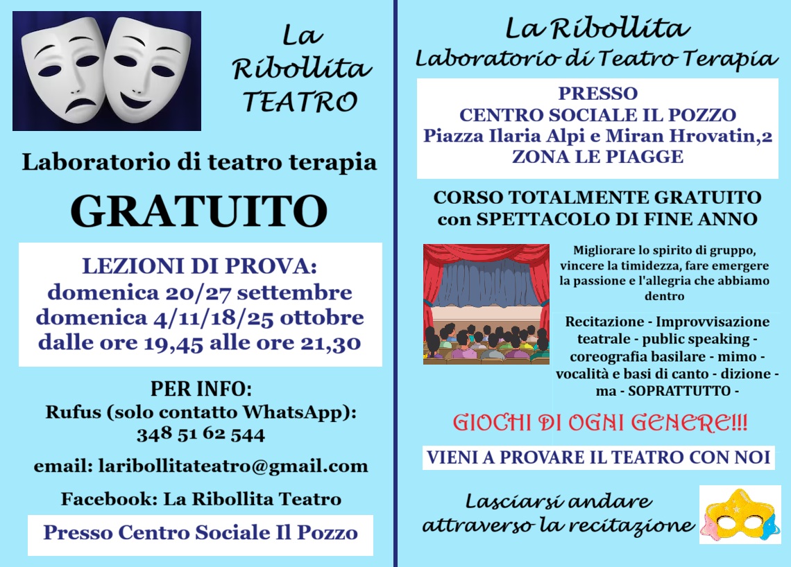 La Ribollita Teatro Laboratorio di teatroterapia gratuito